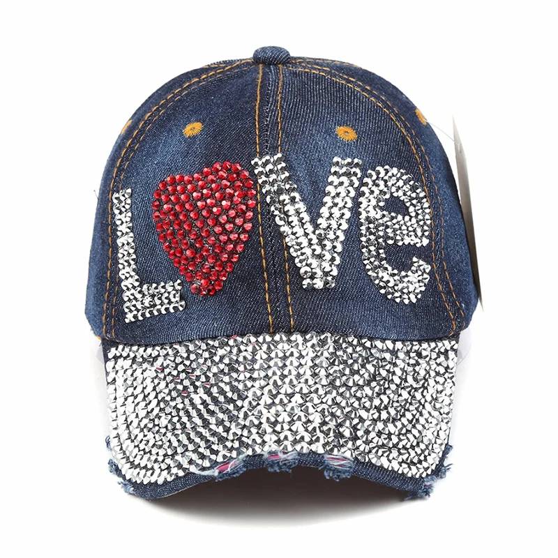 

LVTZJ New Wholesale Fashion Vintage baseball cap good quality rhinestone cap love letter snapback hats Hip Hop Cap for Men women