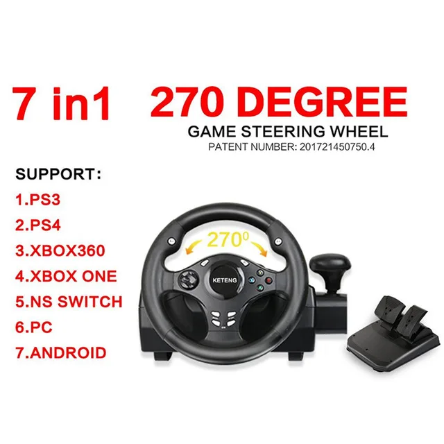 PS4 PS3 PS2 PC XBOX360 XBOXONE NSSWITCH多合一270度游戏方向盘