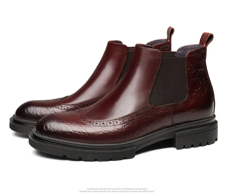 Fashion Black / Wine Red Mens Dress Boots Genuine Leather Boots Mens Ankle Boots
Fashion Black / Wine Red Mens Dress Boots Genuine Leather Boots Mens Ankle Boots