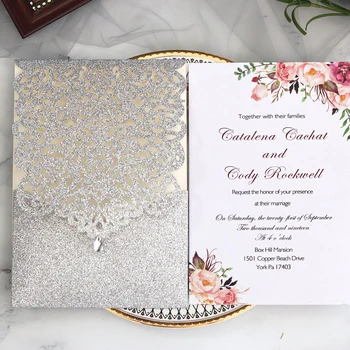 10pcs Wedding Invitation Not Print Hollow Lace Pattern Laser Cut Pocket Diamond Sealed Cards Wedding Anniversary Greeting Card 
10pcs Wedding Invitation Not Print Hollow Lace Pattern Laser Cut Pocket Diamond Sealed Cards Wedding Anniversary Greeting Card