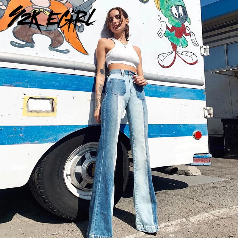 Y2K EGIRL Pancelled High Waist Flare Pants wiith Pockets Casual Patchwork Slim Long Jeans Streetwear 90s Autumn Denim Bottoms
Y2K EGIRL Pancelled High Waist Flare Pants wiith Pockets Casual Patchwork Slim Long Jeans Streetwear 90s Autumn Denim Bottoms