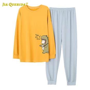 New Soft Cartoon Printing Crew Neck Pajamas Set Man Clothes Long Sleeve Long Pants Sleepwear Fashion Style Casual Style
New Soft Cartoon Printing Crew Neck Pajamas Set Man Clothes Long Sleeve Long Pants Sleepwear Fashion Style Casual Style