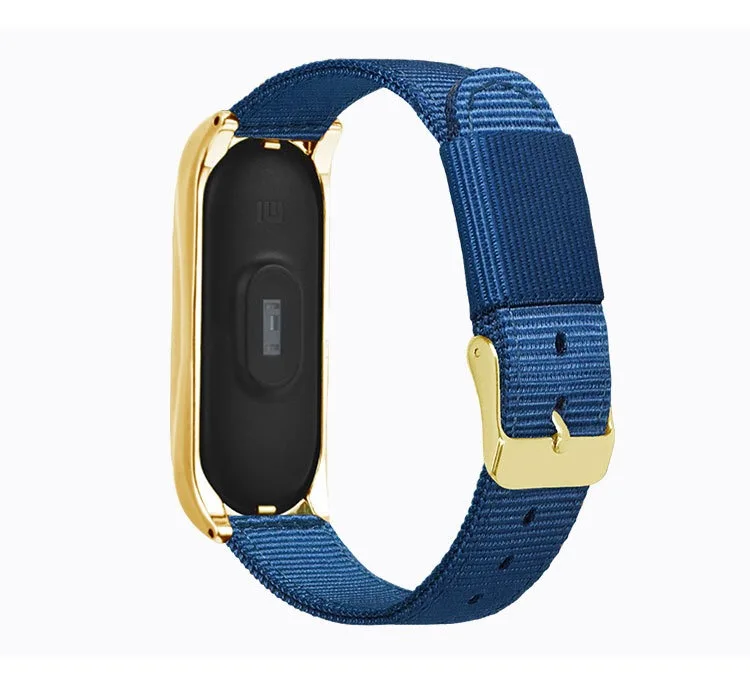 Mi Band 4 Strap Metal Case Bracelet Miband4 Black Nylon loop replaceable Bracelet for Xiaomi Mi band 3 Sports Wristband (4)