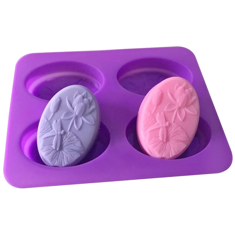 Handmade Dragonfly Lotus Silicone Soap Molds For Soap Making Oval Diy Silicone Soap Form About 90g
Handmade Dragonfly Lotus Silicone Soap Molds For Soap Making Oval Diy Silicone Soap Form About 90g