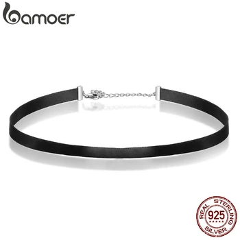 BAMOER 925 Sterling Silver & Black Braid Choker Necklace For Women Chocker Colar Jewelry Accessories 31CM+7CM SCA011
BAMOER 925 Sterling Silver & Black Braid Choker Necklace For Women Chocker Colar Jewelry Accessories 31CM+7CM SCA011