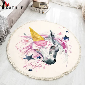 Miracille Fairy Unicorn Tassel Round Carpet Soft Mat Digital Printed Rug Floor Decor Carpet Girl's Room Bedside Welcome Door
Miracille Fairy Unicorn Tassel Round Carpet Soft Mat Digital Printed Rug Floor Decor Carpet Girl's Room Bedside Welcome Door