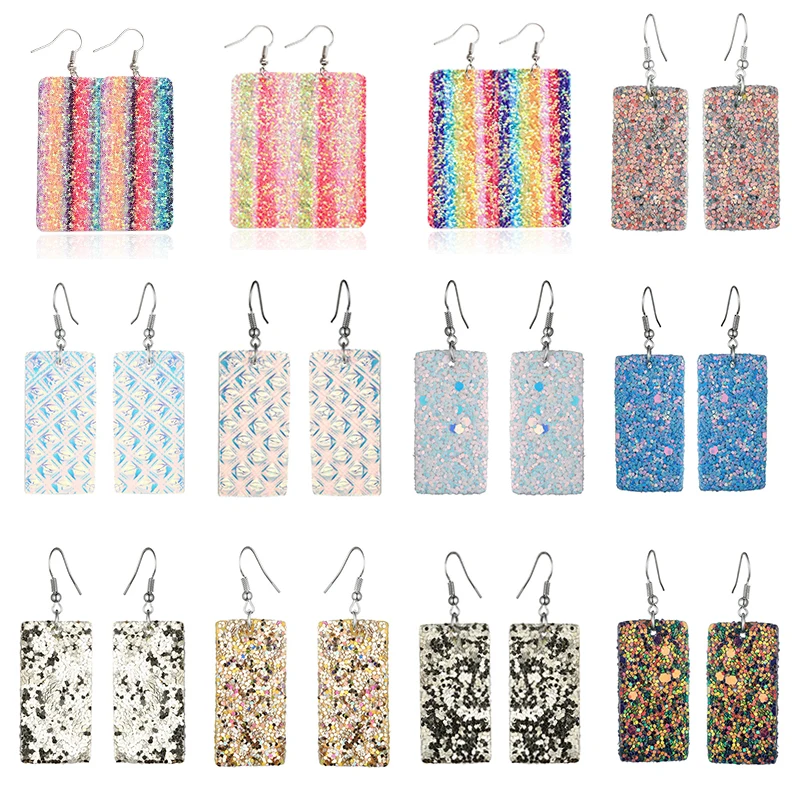 Women Personalized Stylish Design Of Rectangular Leather Earrings Sequined Multi-color Boho Earrings
Women Personalized Stylish Design Of Rectangular Leather Earrings Sequined Multi-color Boho Earrings