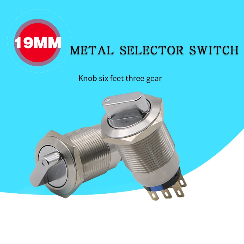 1pc 19MM Stainless Steel Rotary Button Waterproof Selection Knob Switch Self Lock 6 Feet Three-position Manual Transfer Switches
1pc 19MM Stainless Steel Rotary Button Waterproof Selection Knob Switch Self Lock 6 Feet Three-position Manual Transfer Switches