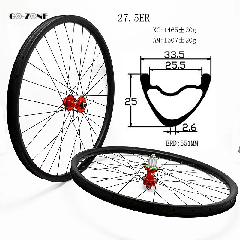 Top mtb 27.5 wheels asymmetric 33.5x25mm tubeless bike wheel HOPE 4 boost 110x15 148x12 /thru axle carbon disc wheelset pillar 1420 1