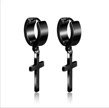 1pair Black Gold Silver Color Drop Earrings For Women Men Punk Small Circle With Cross Stainless Steel Drop Earring Unisex 
1pair Black Gold Silver Color Drop Earrings For Women Men Punk Small Circle With Cross Stainless Steel Drop Earring Unisex