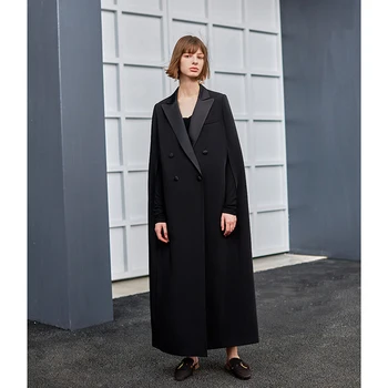 LANMREM 2020 autumn double fabric patchwork high street single-breasted ankle-length black notched collar cloak coat famale A269
LANMREM 2020 autumn double fabric patchwork high street single-breasted ankle-length black notched collar cloak coat famale A269