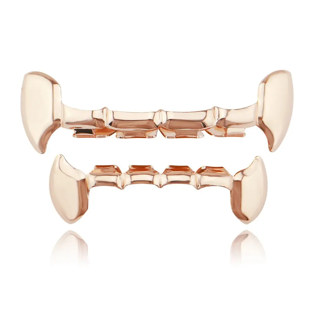 Vampire Teeth Jewelry New Custom Hip Hop Rapper Fangs Caps Top & Bottom Grill Set 4 Colors Tooth Fangs Electroplate Copper
Vampire Teeth Jewelry New Custom Hip Hop Rapper Fangs Caps Top & Bottom Grill Set 4 Colors Tooth Fangs Electroplate Copper