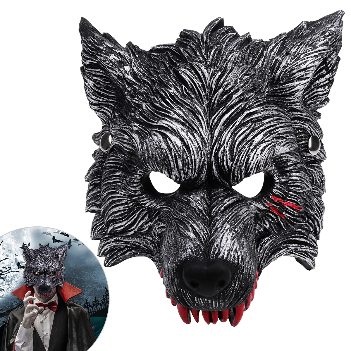 UNOMOR Wolf Mask Halloween Mask Party Decors Wolf Head Mask Costume Theater Prop Rubber Novelty Animal Masks
UNOMOR Wolf Mask Halloween Mask Party Decors Wolf Head Mask Costume Theater Prop Rubber Novelty Animal Masks