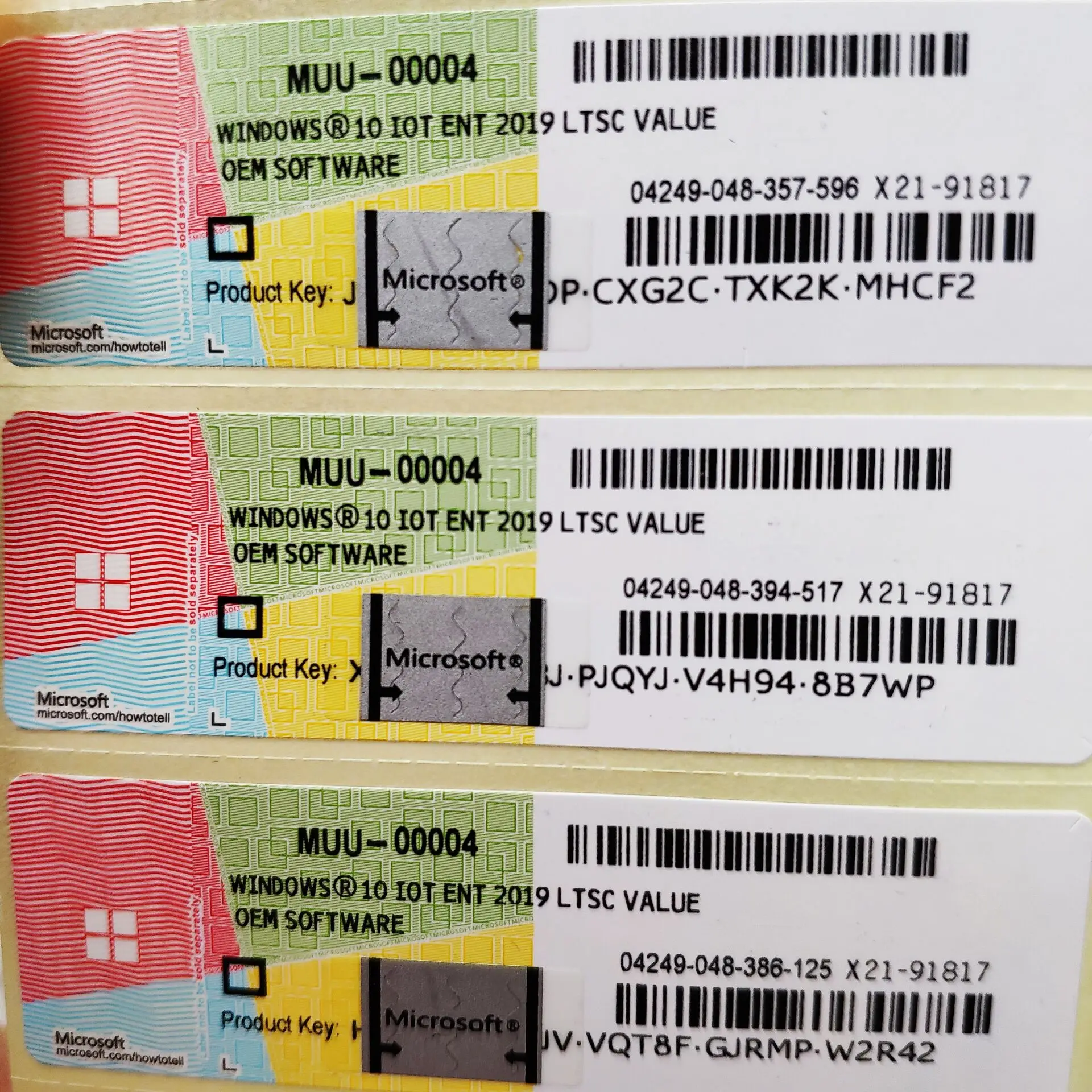 Microsoft Windows 10 loT ENT 2019 LTSC Industrial Computer OEM Product Key COA sticker
Microsoft Windows 10 loT ENT 2019 LTSC Industrial Computer OEM Product Key COA sticker