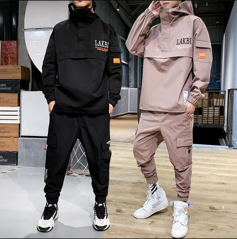 2020 Spring Autumn Hooded Sweater Suit Men's Hip Hop Loose Tracksuit Set Casual Jacket +Pant Streetwear Men Clothes Set
2020 Spring Autumn Hooded Sweater Suit Men's Hip Hop Loose Tracksuit Set Casual Jacket +Pant Streetwear Men Clothes Set