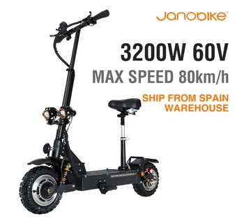 Janobike 3200W Adult Electric Scooter 85km/h Dual Motor Kick Scooter Electric Motorcycle 24AH Off-Road Oil Brake Skateboard
Janobike 3200W Adult Electric Scooter 85km/h Dual Motor Kick Scooter Electric Motorcycle 24AH Off-Road Oil Brake Skateboard
