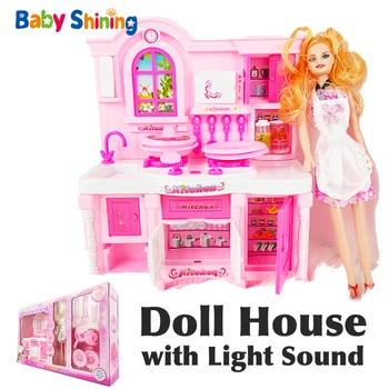 Baby Shining DIY Doll House Kit Mini Furniture Pink Kawaii Light Sound Accessory Kitchen Toy Set for Girl Children Birthday Gift
Baby Shining DIY Doll House Kit Mini Furniture Pink Kawaii Light Sound Accessory Kitchen Toy Set for Girl Children Birthday Gift