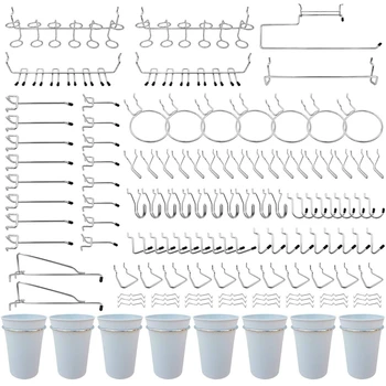 170 Piece Pegboard Hooks, 16 Different Types of Peg Board Hooks Will Not Fall Out, for Garage, Workbench, Kitchen
170 Piece Pegboard Hooks, 16 Different Types of Peg Board Hooks Will Not Fall Out, for Garage, Workbench, Kitchen
