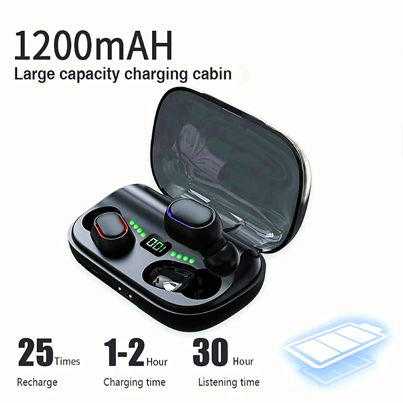 Bluetooth Headset Noise Reduction HIFI Stereo LED Digital Display Sports Headset TWS 5.0 Bluetooth Earphone Gaming headsets
Bluetooth Headset Noise Reduction HIFI Stereo LED Digital Display Sports Headset TWS 5.0 Bluetooth Earphone Gaming headsets