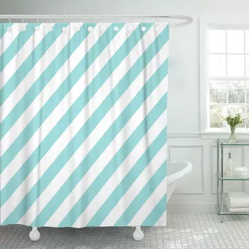 Chevron Pattern Stripe Green Aqua and White Colors Diagonal Shower Curtain Waterproof Polyester Fabric 72 x 72 Inches Set
Chevron Pattern Stripe Green Aqua and White Colors Diagonal Shower Curtain Waterproof Polyester Fabric 72 x 72 Inches Set