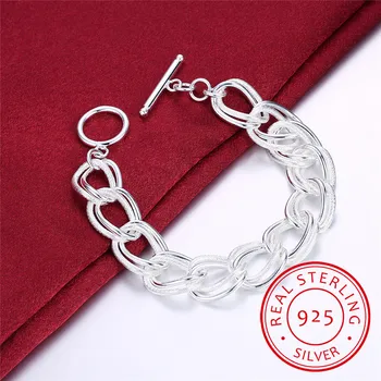 Beautiful Fashion Bracelet Free Shipping 925 Silver Charm Bracelet Gorgeous Jewelry Silver Chain Women Gift Party 
Beautiful Fashion Bracelet Free Shipping 925 Silver Charm Bracelet Gorgeous Jewelry Silver Chain Women Gift Party
