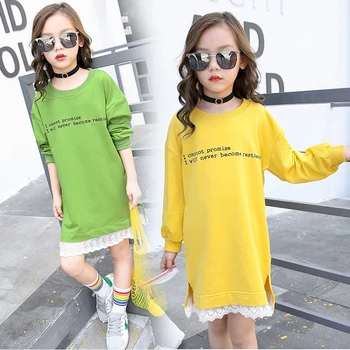 Teenage Girls Hoodie Dress Long Sleeve Girls Dress with Lace 2020 Spring New Kids Girls Casual Dresses Girls T-shirt Dress Fall
Teenage Girls Hoodie Dress Long Sleeve Girls Dress with Lace 2020 Spring New Kids Girls Casual Dresses Girls T-shirt Dress Fall