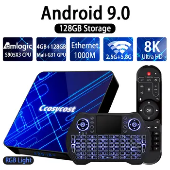Android TV Box 9.0 4GB 64GB 128GB TV Box Amlogic S905X3 Set Top Box with Backlit Wireless Keyboard USB 3.0 Ultra HD 4K 8K 
Android TV Box 9.0 4GB 64GB 128GB TV Box Amlogic S905X3 Set Top Box with Backlit Wireless Keyboard USB 3.0 Ultra HD 4K 8K