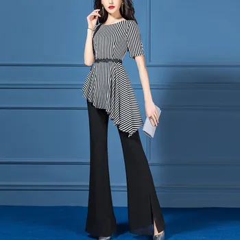 2020 New Arrival Womens Vintage Striped Long Blouse Top and Pants Suits 2 Piece Set Female Office Lady Summer Chiffon Work Wear
2020 New Arrival Womens Vintage Striped Long Blouse Top and Pants Suits 2 Piece Set Female Office Lady Summer Chiffon Work Wear
