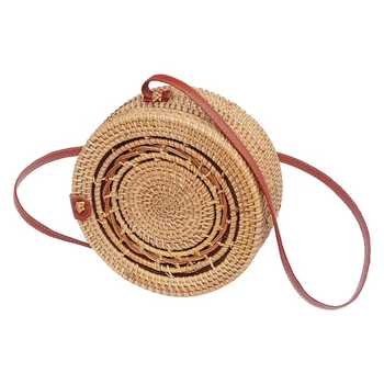 Women Round Rattan Handwoven Crossbody and Shoulder Bag Handmade Straw Purse with Leather Straps Classy Chic
Women Round Rattan Handwoven Crossbody and Shoulder Bag Handmade Straw Purse with Leather Straps Classy Chic