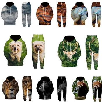 EAnvog 2Pcs Sets Cool Animals 3D Printed Hoodie Trousers Animals Drawstring Sweatshirts Sweatpant Couple Tracksuits Suits S-5XL
EAnvog 2Pcs Sets Cool Animals 3D Printed Hoodie Trousers Animals Drawstring Sweatshirts Sweatpant Couple Tracksuits Suits S-5XL
