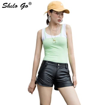 Genuine Leather Shorts Button Side Minimalist Slit Hem High Waist Hot Shorts Women Autumn Casual Black Slim Boots Mini Shorts
Genuine Leather Shorts Button Side Minimalist Slit Hem High Waist Hot Shorts Women Autumn Casual Black Slim Boots Mini Shorts