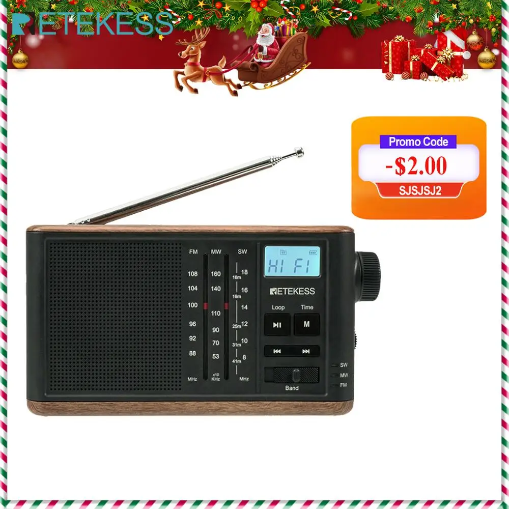 RETEKESS TR613 Portable Retro Radio FM/AM/SW 3 bands Elderly Support TF Card USB Charging Stereo Audio Input 3.5mm Earphone Jack
RETEKESS TR613 Portable Retro Radio FM/AM/SW 3 bands Elderly Support TF Card USB Charging Stereo Audio Input 3.5mm Earphone Jack