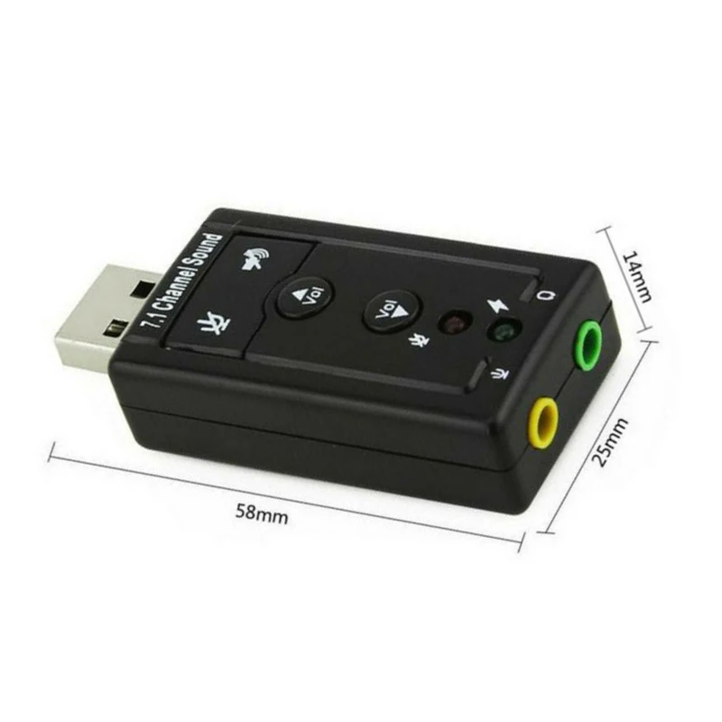 7.1 Channel Audio Sound Card Adapter PC Laptop USB To Mic Speaker Headphone Compact, portable, convenient to carry
7.1 Channel Audio Sound Card Adapter PC Laptop USB To Mic Speaker Headphone Compact, portable, convenient to carry