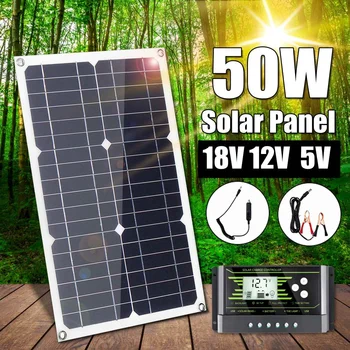 LEORY 12V 50W Portable Solar Panel Waterproof USB With 10/20/30A Solar Panel with Car Charger for Outdoor Camping
LEORY 12V 50W Portable Solar Panel Waterproof USB With 10/20/30A Solar Panel with Car Charger for Outdoor Camping