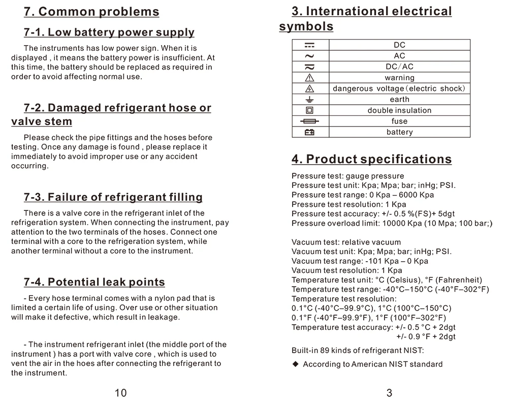 DUOYI Refrigeration Digital Manifold Pressure Gauge Set Vacuum Pressure Meter Testing HVAC Temperature Tester DY517 PK TESTO 550