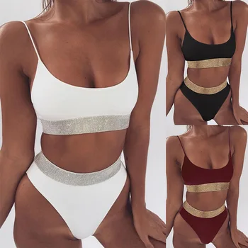 Sexy Bikinis 2020 Hot Sale Solid Push Up Bikini Padded Bra Straps High Waist Swimsuit Female Swimwear Women Biquini 
Sexy Bikinis 2020 Hot Sale Solid Push Up Bikini Padded Bra Straps High Waist Swimsuit Female Swimwear Women Biquini