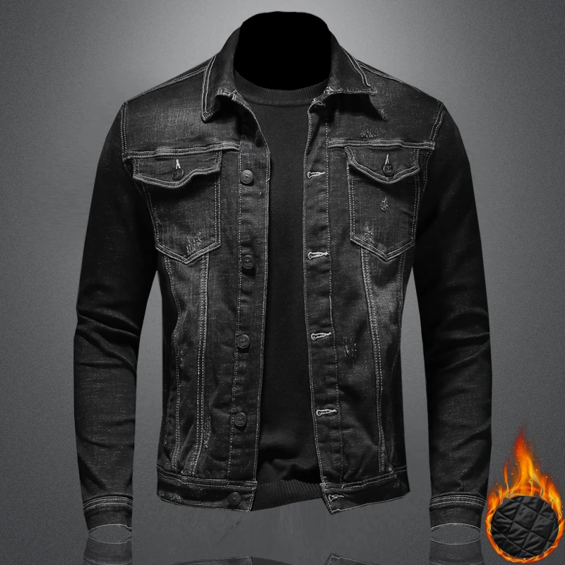 Men's Black Winter Denim Jackets Outerwear Warm Jean Coats Fashion Stand Collar Men Thicker Jacket Vintage Cowboy Clothes M-4XL
Men's Black Winter Denim Jackets Outerwear Warm Jean Coats Fashion Stand Collar Men Thicker Jacket Vintage Cowboy Clothes M-4XL