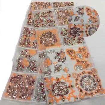 African Nigerian Lace Fabric 2019 High Quality Peach Gold Embroidered Tulle Lace Fabric With Sequins Guipure Lace Trim Dress
African Nigerian Lace Fabric 2019 High Quality Peach Gold Embroidered Tulle Lace Fabric With Sequins Guipure Lace Trim Dress