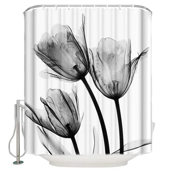 Grey Tulip Flower Shower Curtain For Bathroom Bathtub Bathing Cover Extra Large Waterproof Fabric Polyester Bath Curtains
Grey Tulip Flower Shower Curtain For Bathroom Bathtub Bathing Cover Extra Large Waterproof Fabric Polyester Bath Curtains