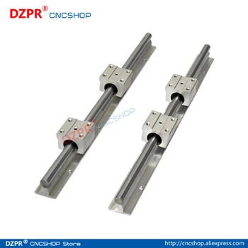 Linear Rail CNC Parts SBR13 13mm,2Pcs 450mm 17.717inch + 4Pcs SBR13UU Block Fully Supported Linear Rails and Bearing