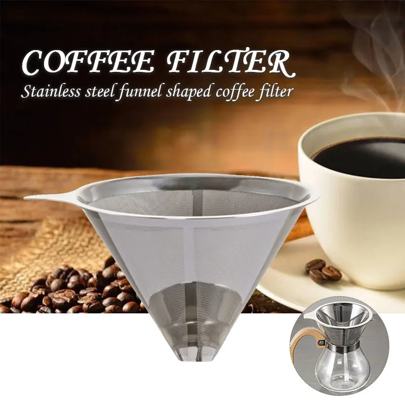 Coffee Funnel Stainless Steel Mesh Coffee Filter Coffee Filter Mesh Cone Coffeemaker Baskets Tea Restaurant Kitchen
Coffee Funnel Stainless Steel Mesh Coffee Filter Coffee Filter Mesh Cone Coffeemaker Baskets Tea Restaurant Kitchen