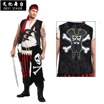 Men's Cool Pirate Cosplay Costume Adult Halloween Fancy Dress Party Set Male Pirate Crew Short Sleeve Vest Pants Party Wear
Men's Cool Pirate Cosplay Costume Adult Halloween Fancy Dress Party Set Male Pirate Crew Short Sleeve Vest Pants Party Wear