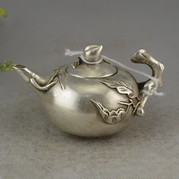 Chinese Tibet Tibetan silver hand made peach teapot wine pot flagon Home Decoration
Chinese Tibet Tibetan silver hand made peach teapot wine pot flagon Home Decoration