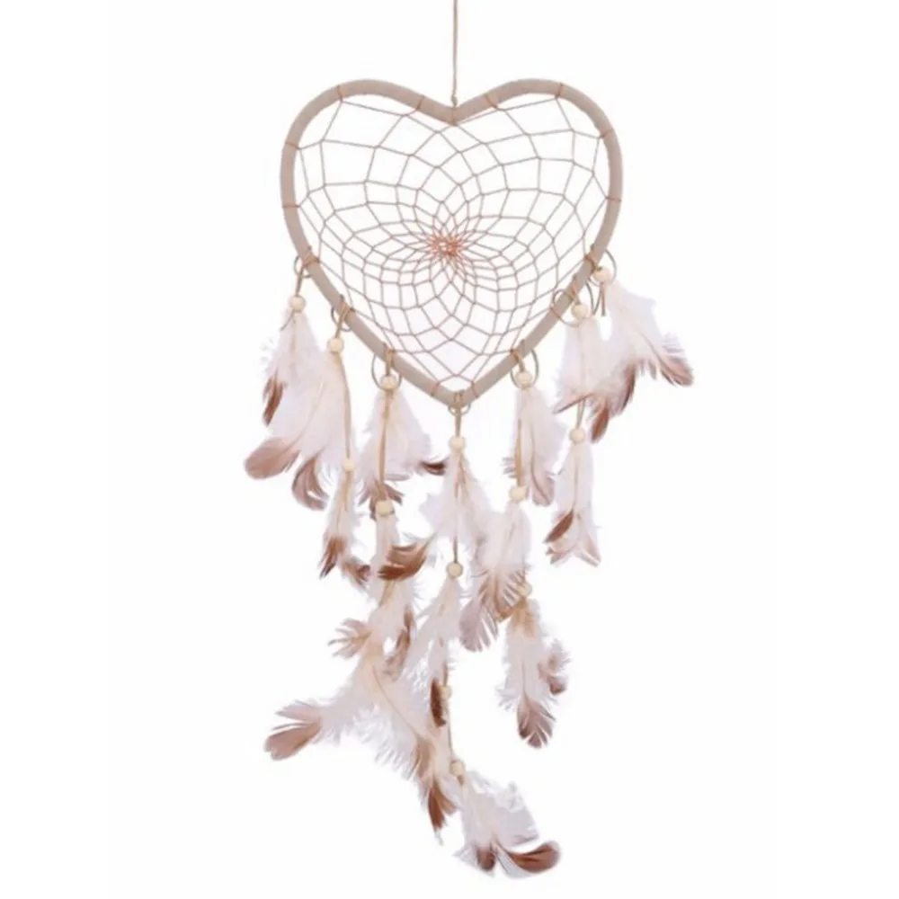 

Indian Dream Catcher Feathers Handmade Circular Heart Net Dreamcatcher Car Home Hanging Decoration Ornament