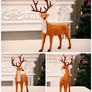 

Christmas Simulation Sika Deer Plush Deer Reindeer Standing Xmas Elk Tree Party Ornaments Decor Props For Home Hotel Party Decor