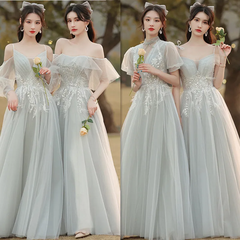 High Grade New Arrival Grey Bridesmaid Dresses Long Sequined Tassels With Sleeves Party Dresses vestido de noiva robe longue
High Grade New Arrival Grey Bridesmaid Dresses Long Sequined Tassels With Sleeves Party Dresses vestido de noiva robe longue