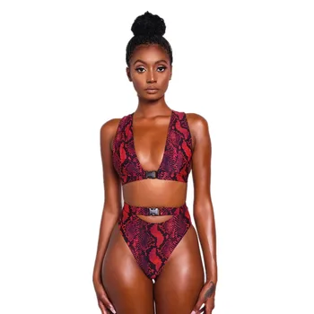 High Waist Swimsuit Swimwear Women Snake Print Bikinis Set Push Up Women's Swimming Suit Bathing Suit Beachwear Brazilian Bikini
High Waist Swimsuit Swimwear Women Snake Print Bikinis Set Push Up Women's Swimming Suit Bathing Suit Beachwear Brazilian Bikini