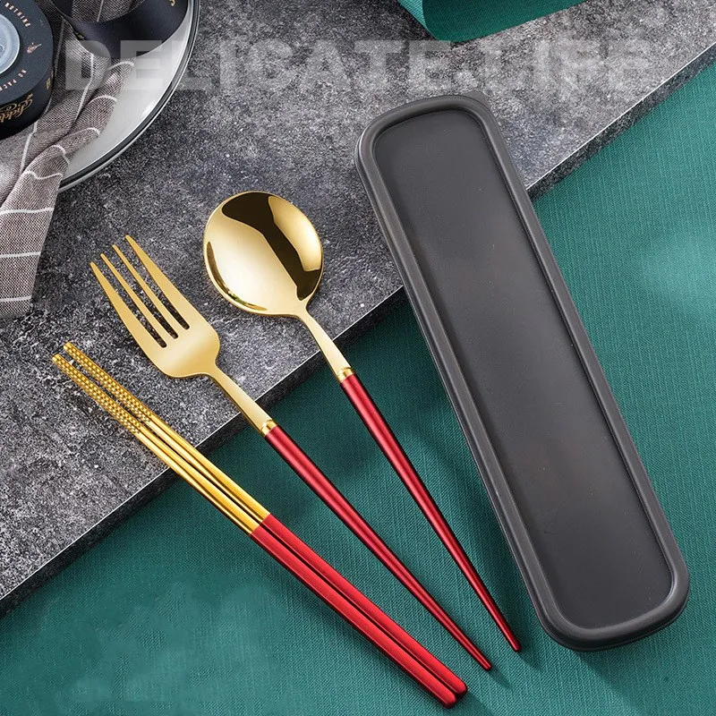 Stainless steel portable tableware student tableware travel meal box three-piece set fork spoon chopsticks set wheat silverware
Stainless steel portable tableware student tableware travel meal box three-piece set fork spoon chopsticks set wheat silverware