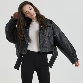 LANMREM 2020 Autumn New Turn-down Collar Solid Color Women's Jacket Streetwear Loose PU Leather Coat Female Tops Tide PF732
LANMREM 2020 Autumn New Turn-down Collar Solid Color Women's Jacket Streetwear Loose PU Leather Coat Female Tops Tide PF732