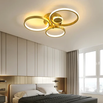 Gold Modern LED Ceiling Lights for Bedroom living Room lustre de plafond Lustre Avize circle LED Ceiling lamp Lighting fixtures 
Gold Modern LED Ceiling Lights for Bedroom living Room lustre de plafond Lustre Avize circle LED Ceiling lamp Lighting fixtures